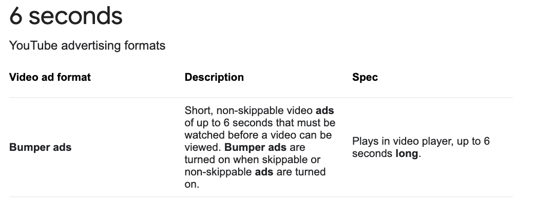 Bumper ads