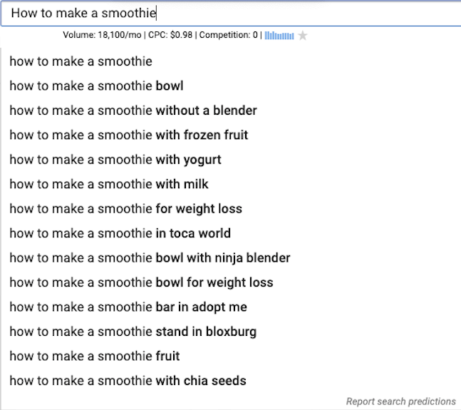 YouTube Autocomplete