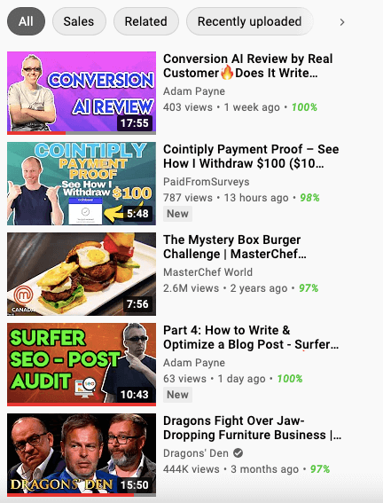 suggested videos