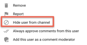 Hide user from channel
